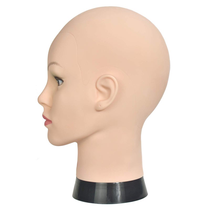 Ba Sha Professional Cosmetology Mannequin Head - Female Bald Head for Wigs, Making, Hat Display, Glasses - Free Clamp - Image 4